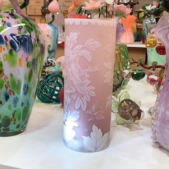 琉璃花瓶高30厘米口径12厘米