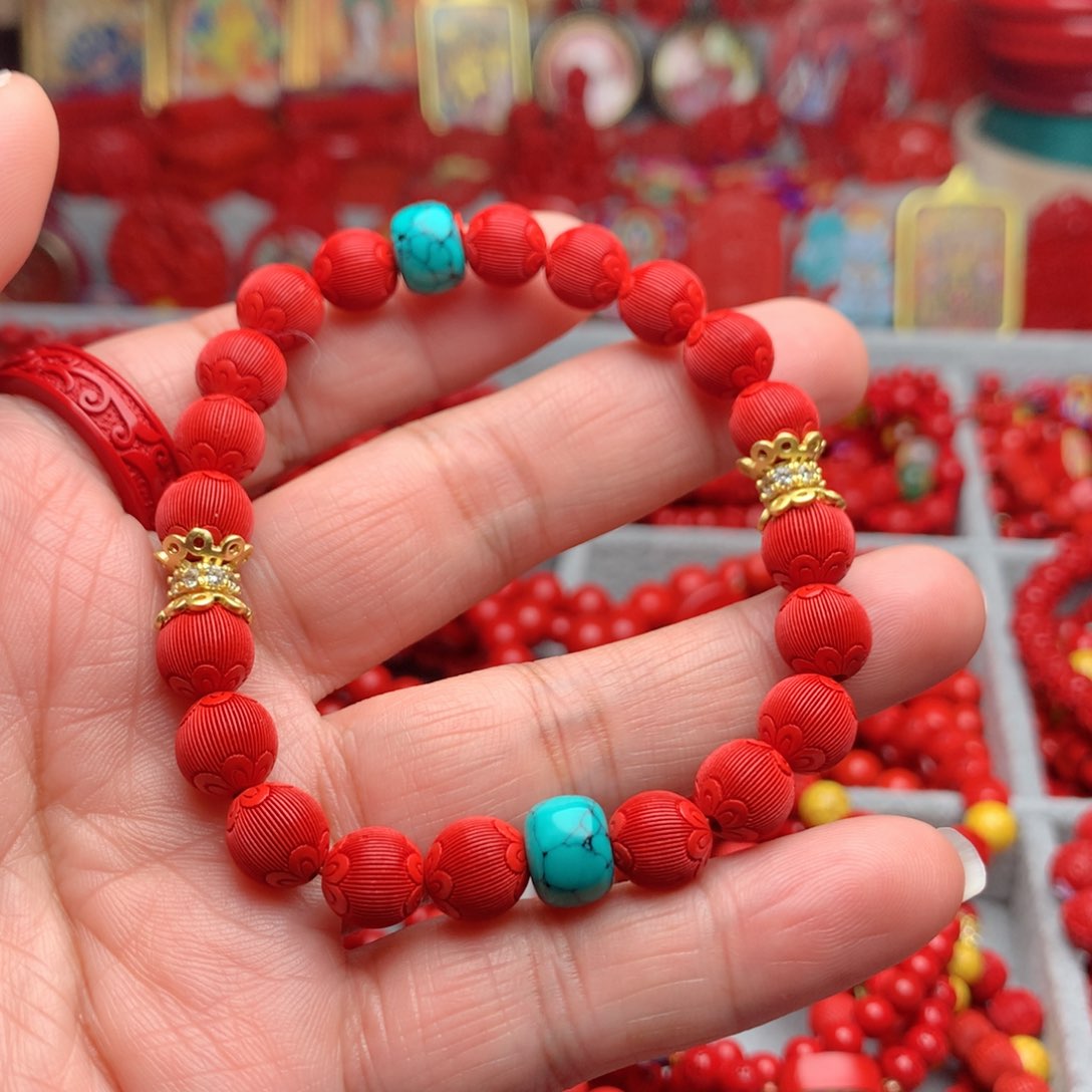 天然辰砂工艺品朱砂手串