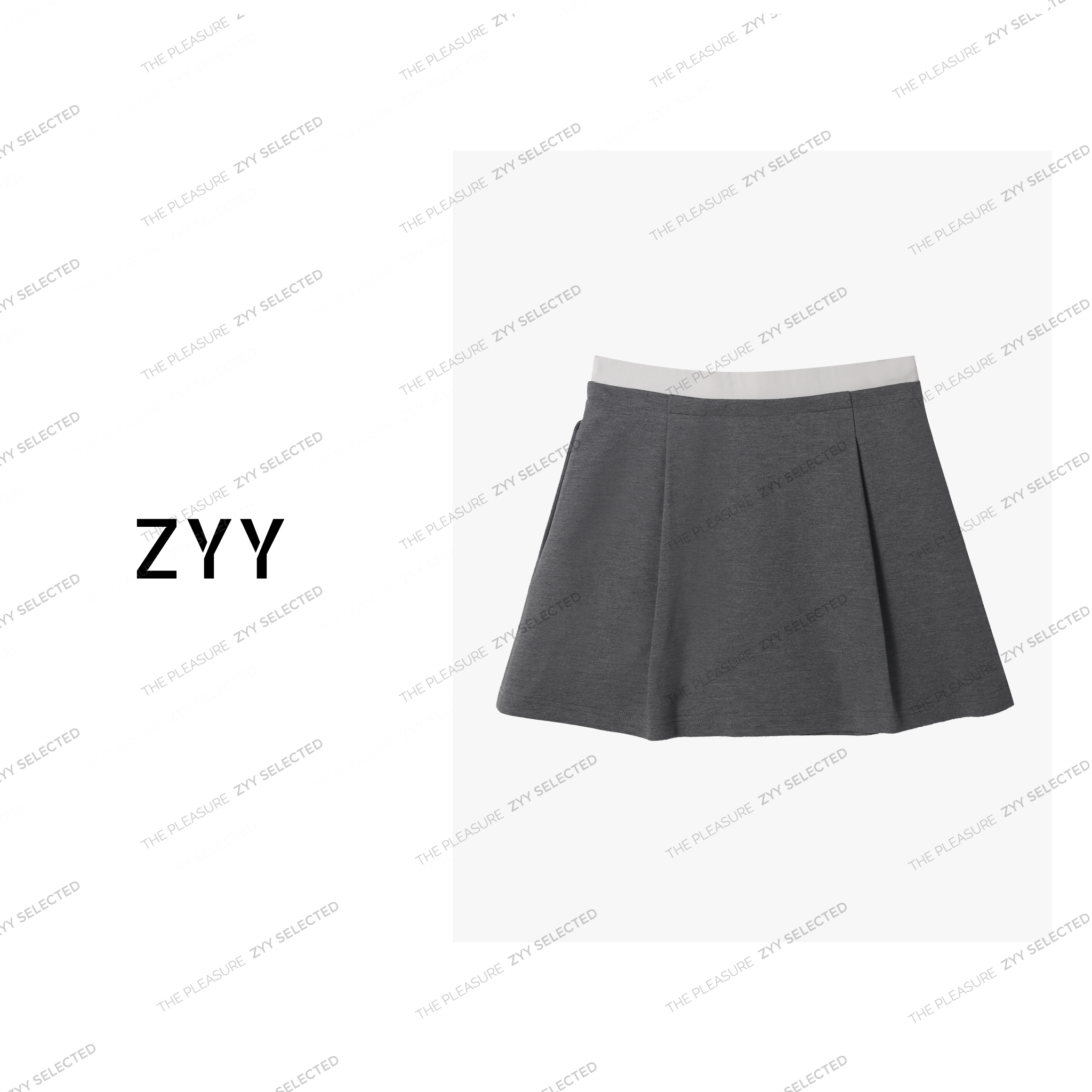 ZYY【夏日提尼】2025S/S新品百搭时尚压褶显瘦A字短裙女X25XDQ00520