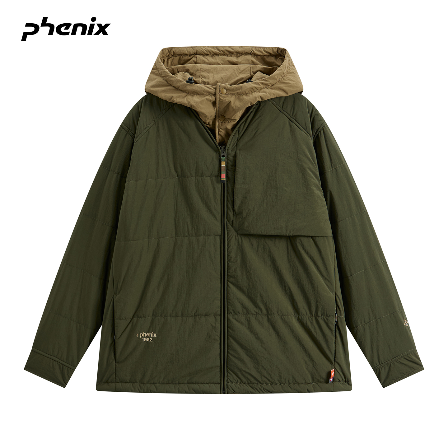 +phenix菲尼克斯防水棉服男女款2025新款撞色可脱卸连帽棉衣外套