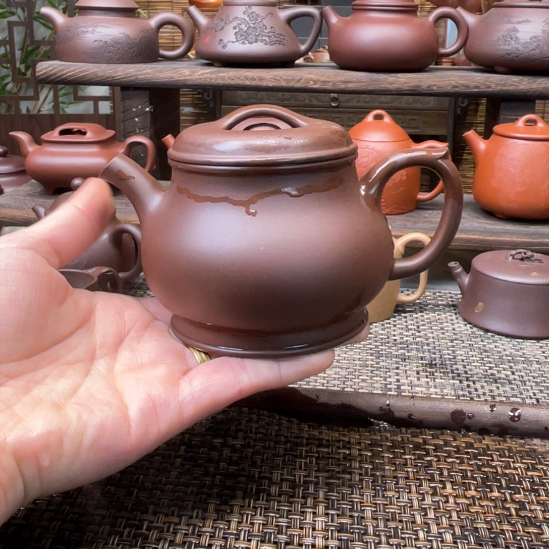 紫砂茶壶宜兴原矿紫砂手工制230