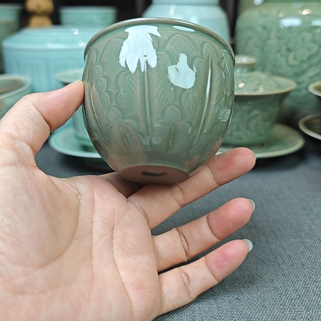 橄榄青釉全手工制作主人杯（西美）