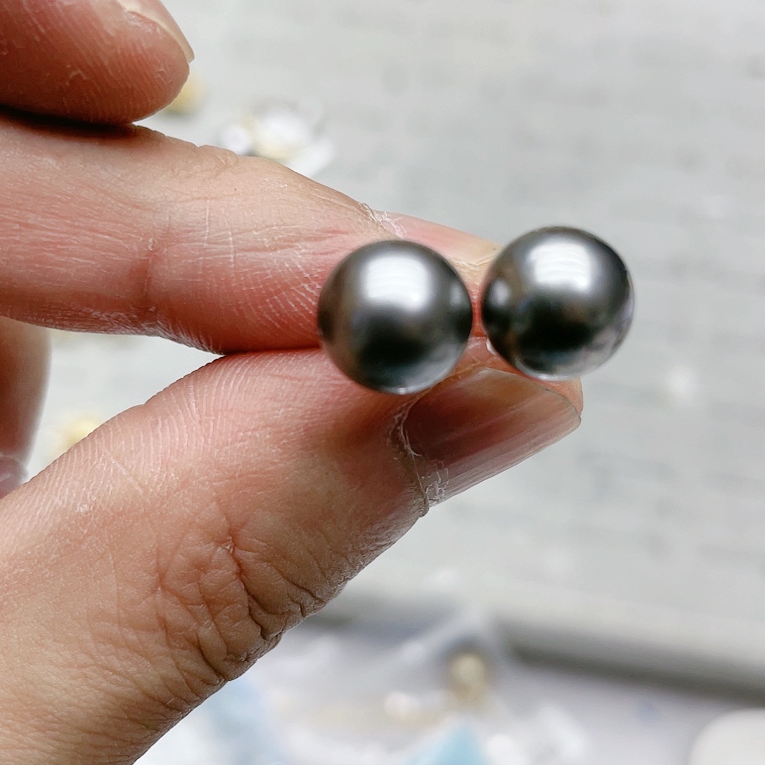 海水珍珠耳饰银S925镶嵌