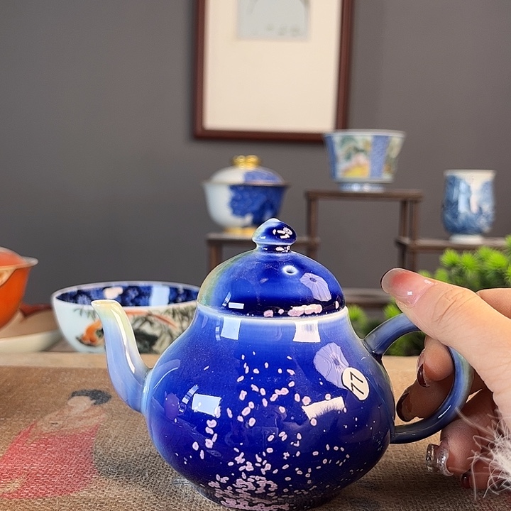 摆件景德柴烧茶杯多人