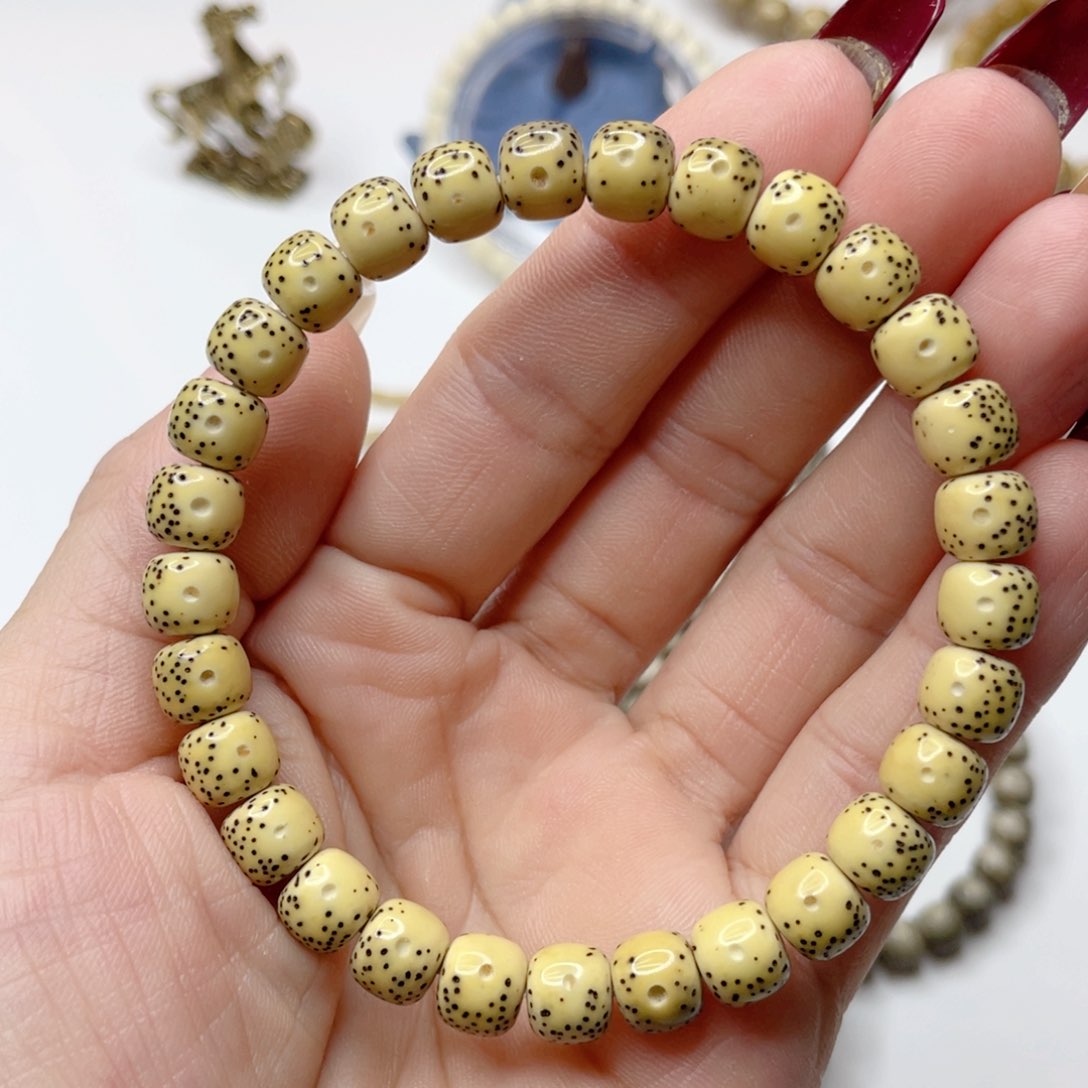 星月菩提吊坠石玉料古瓷白大留白了8