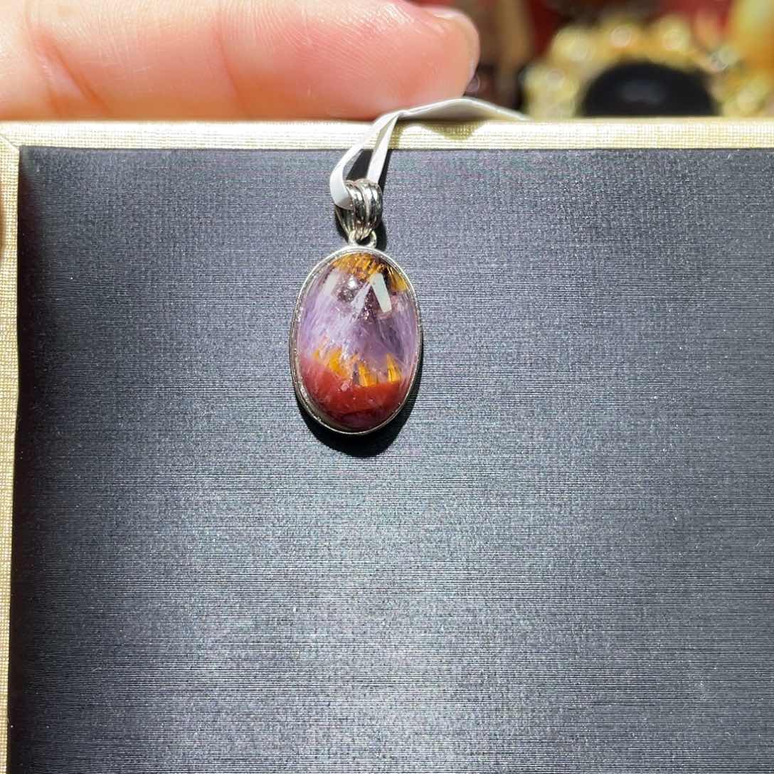 水晶极光吊坠银S925镶嵌