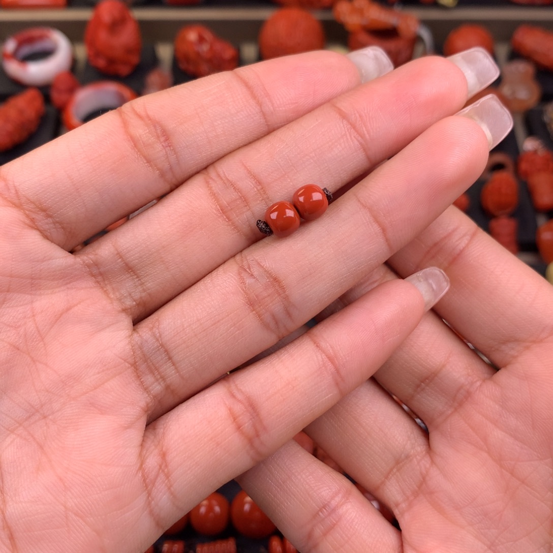 南红玛瑙未镶嵌老型对珠6