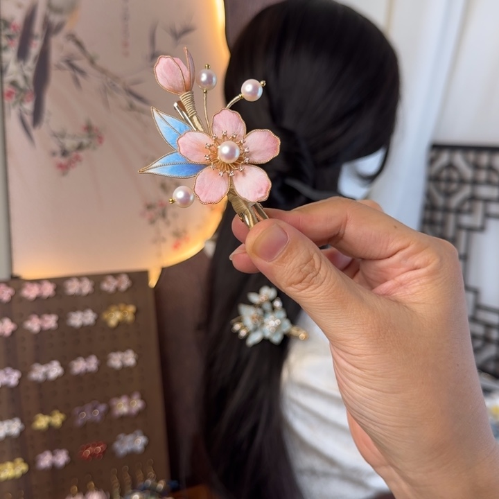 绒花非遗绒花发夹