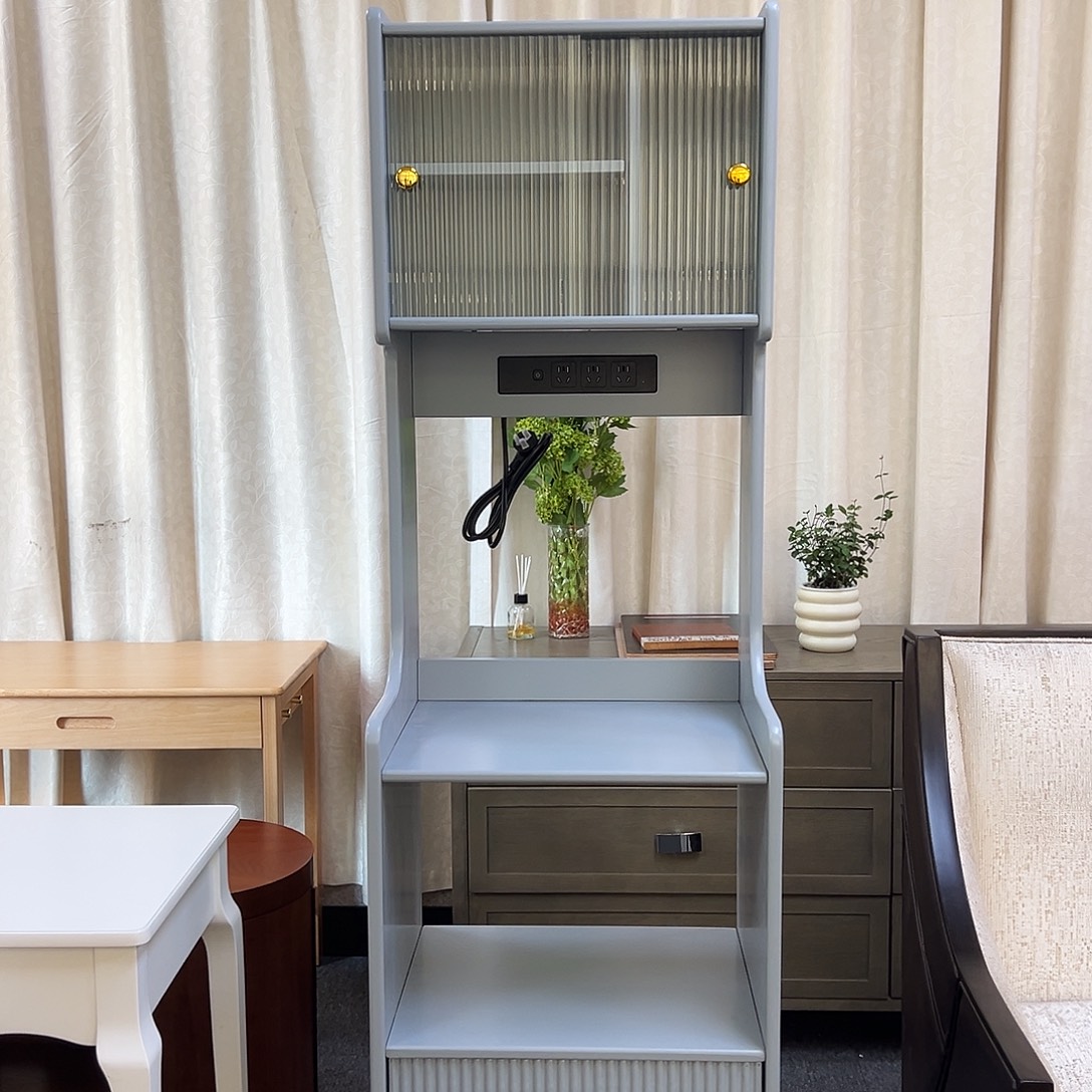 实木家具餐边柜浅蓝