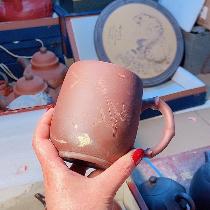 紫砂茶杯宜兴紫砂全手工制作