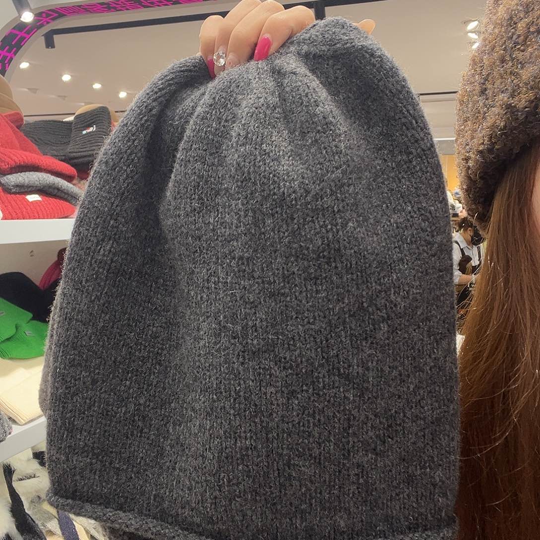 棉涤纯棉灰色蝴蝶结冷帽