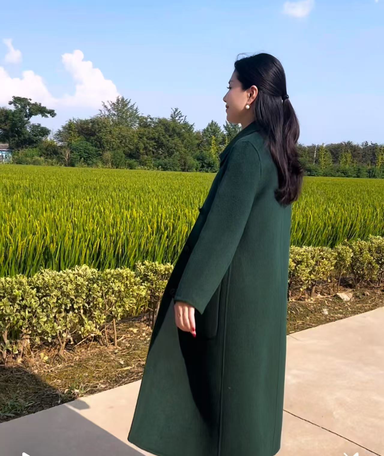 【可水洗加厚保暖大衣】2025新款双面羊毛羊绒加厚长款女士大衣显瘦