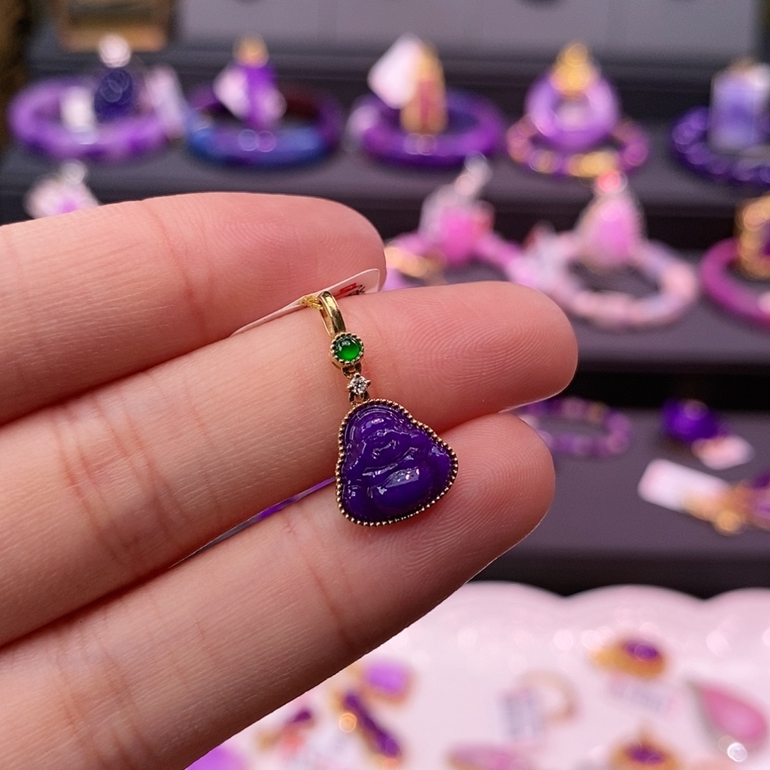 苏纪石（舒俱来）18K金镶嵌吊坠(不含链)