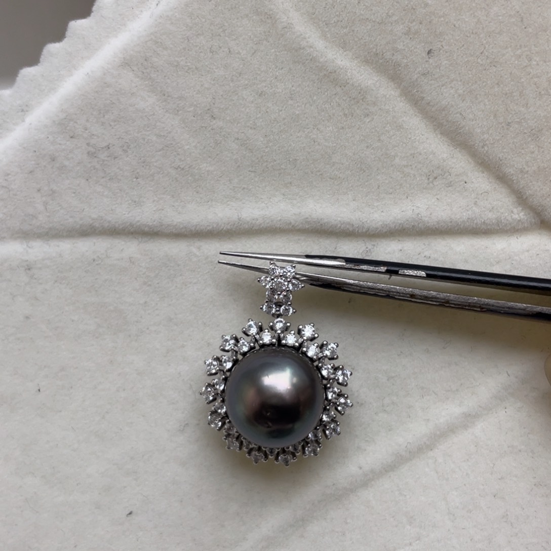 海水珍珠吊坠(不含链)银S925镶嵌