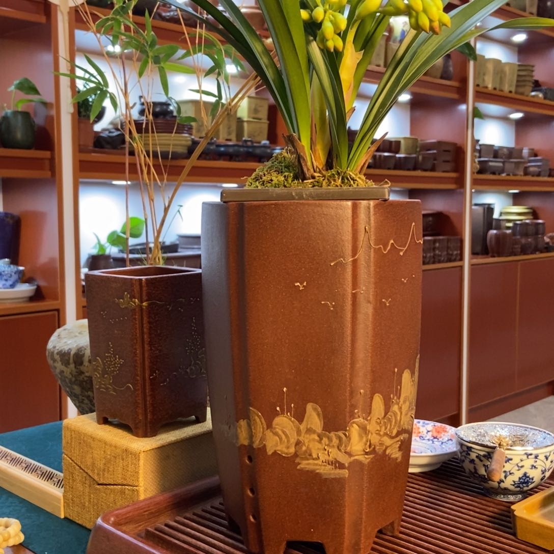 紫砂花盆紫砂兰花盆