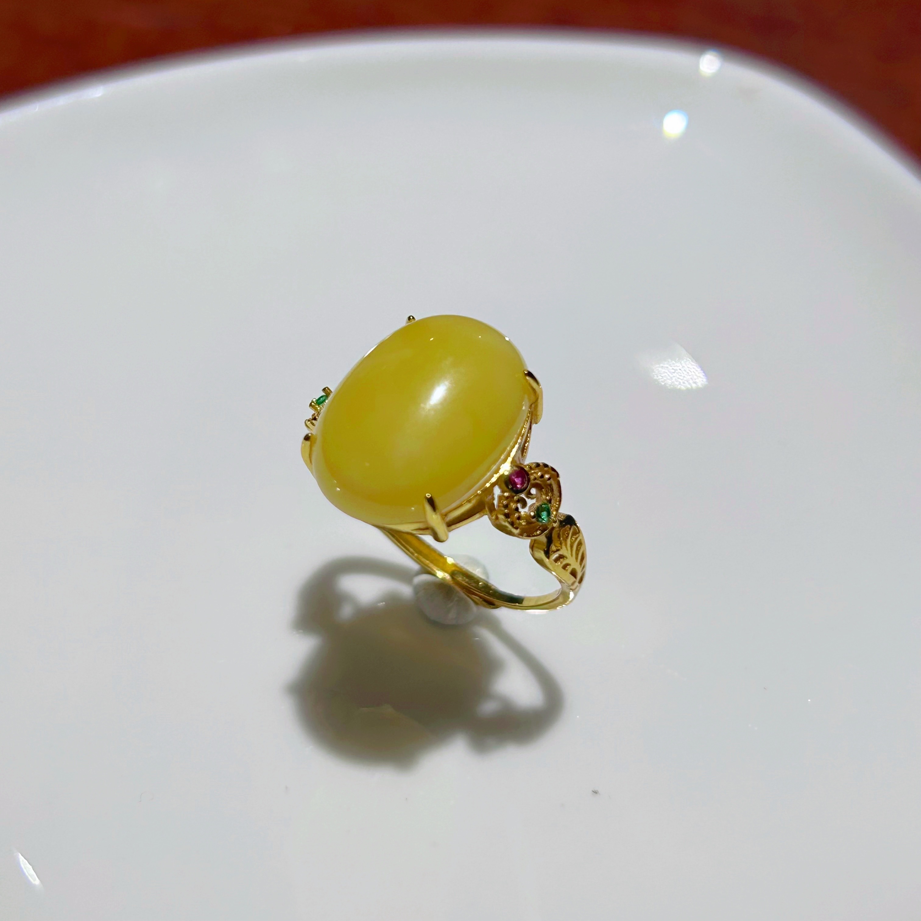 【石古会】S925银蜜蜡戒指开口【多样性发一】【ML002】