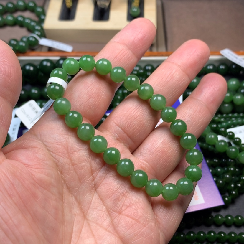 【闪购商品】和田玉（碧玉）手串未镶嵌盼****度8m m