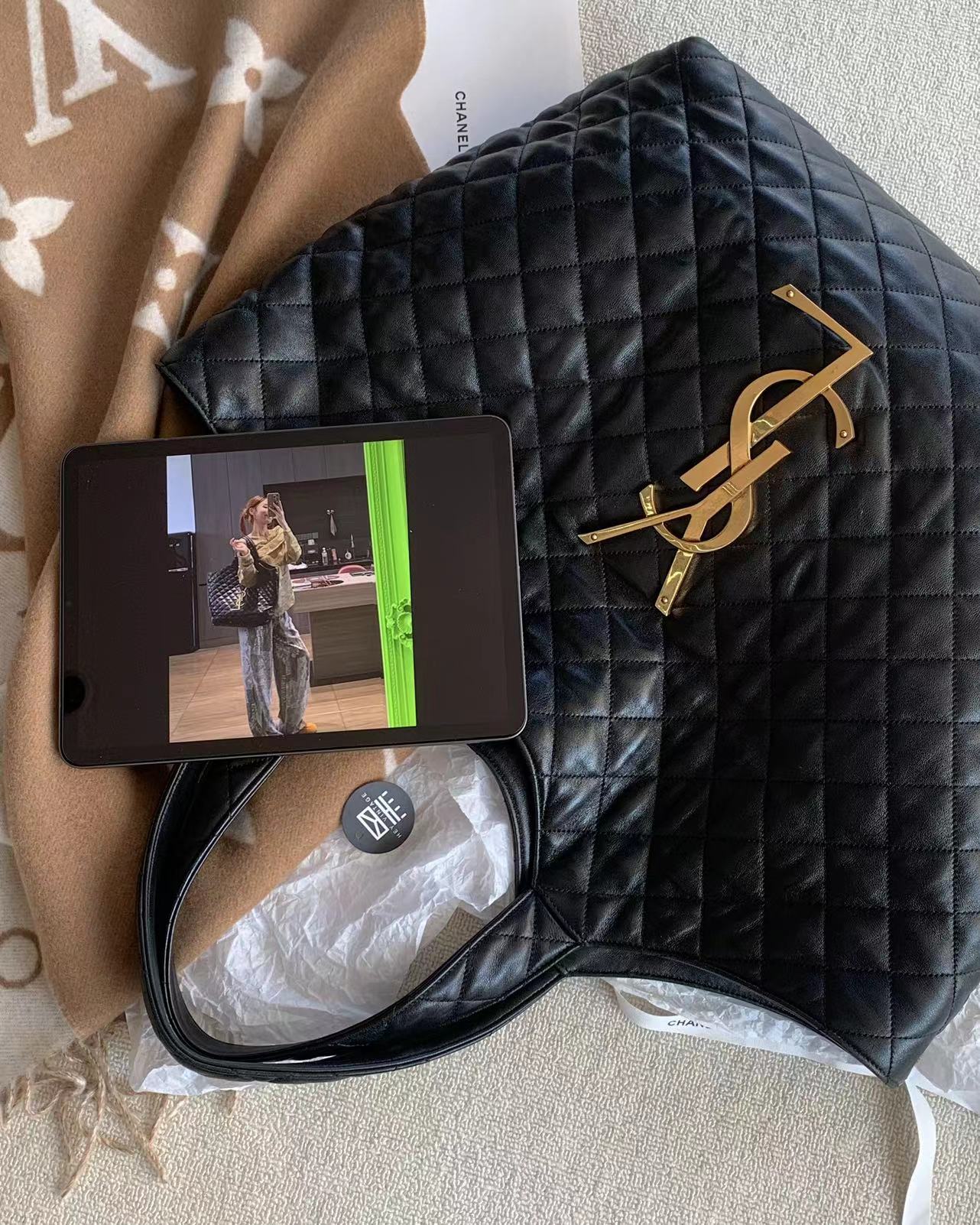 95新 YSL/圣罗兰 黑金超模包 18036667