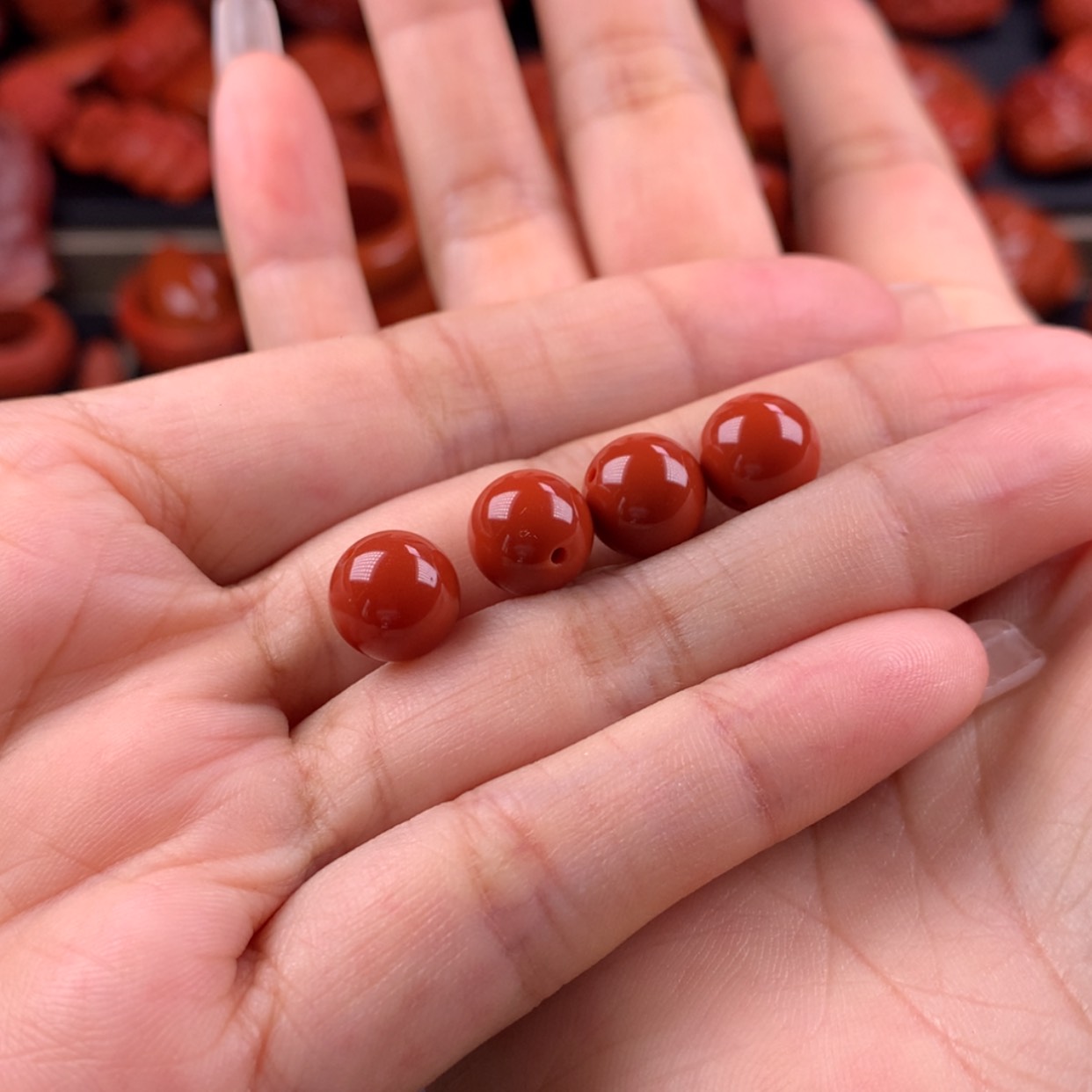 【闪购商品】南红玛瑙未镶嵌圆珠9mm是**呀