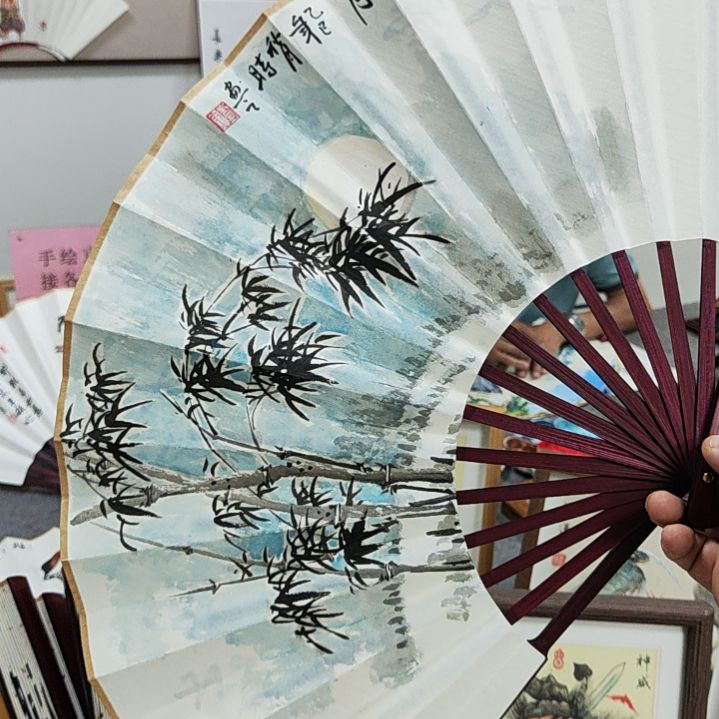 国画10寸15方普通竹扇福利作品
