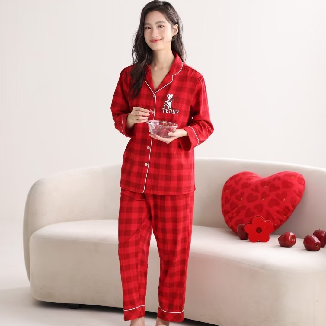 佐雅宽松喜庆本命年九分袖家居服睡衣