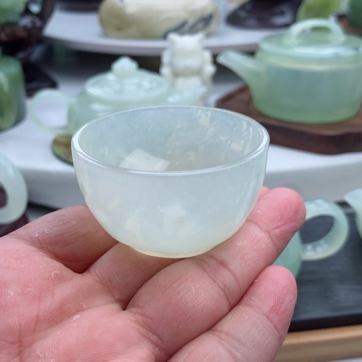 岫玉四大名玉杯30cc未镶嵌