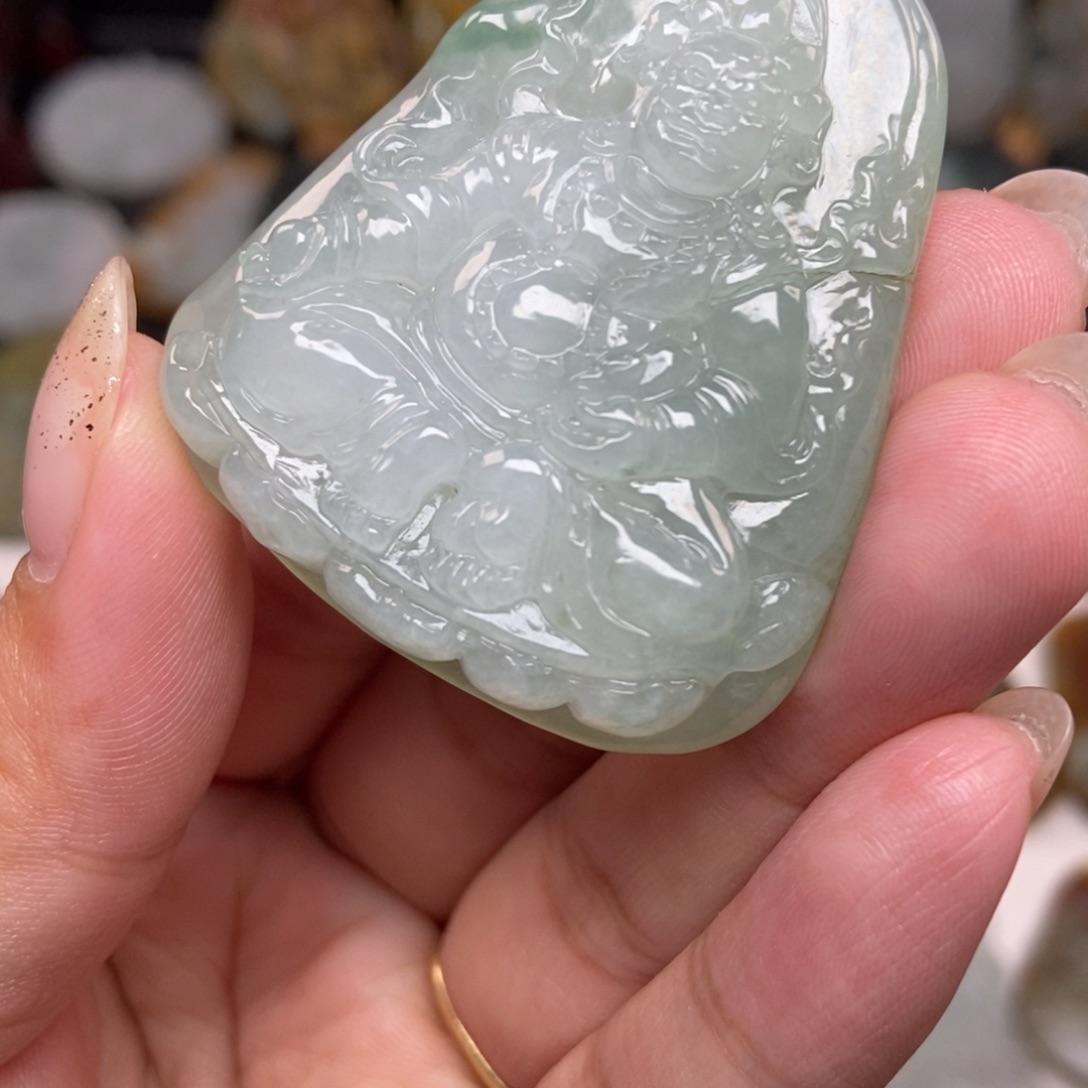 定制翡翠未镶嵌缅甸翡翠a货黄财神