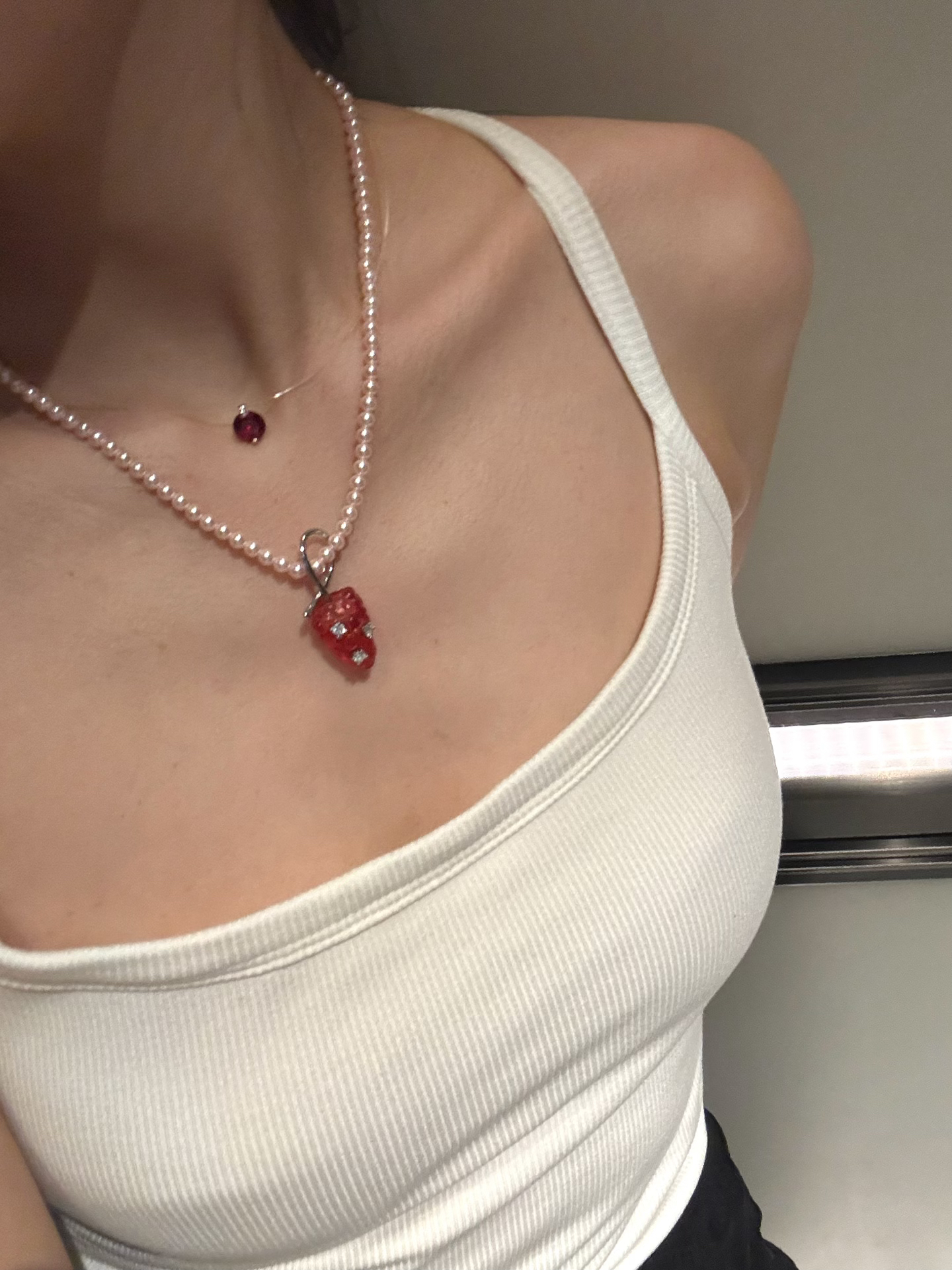 铜合金项链 高定重工款小众桑葚树梅耳饰项链