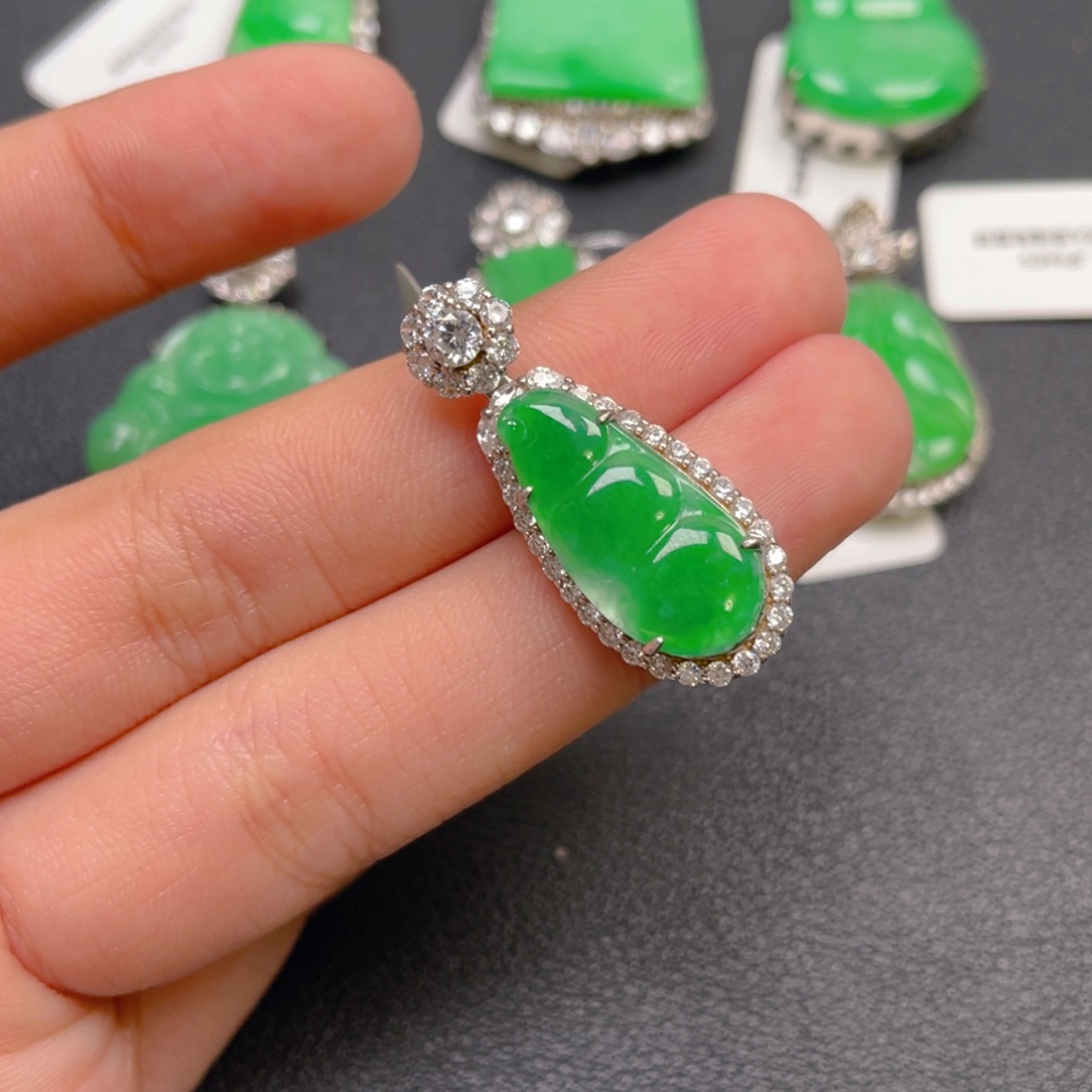 翡翠银S925镶嵌颈饰