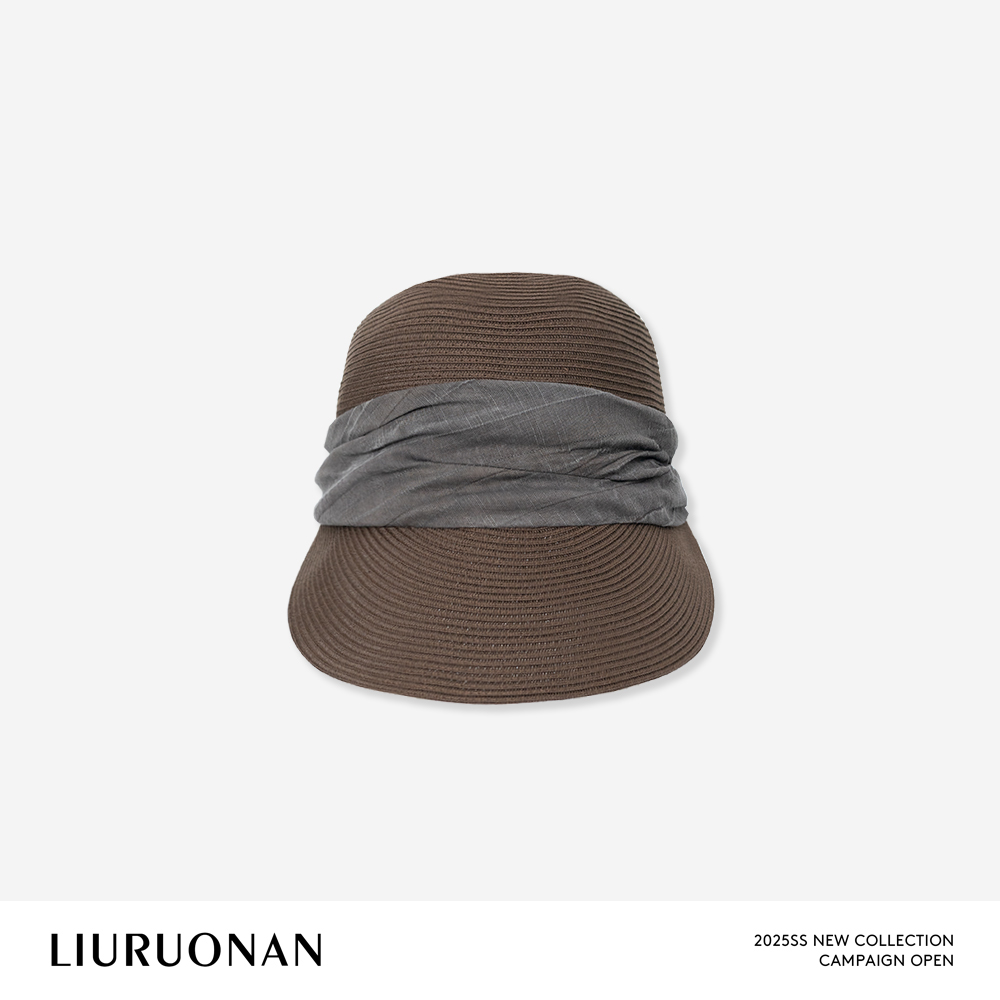 LIURUONAN 25JJ 布草拼接大帽檐鸭舌遮阳帽