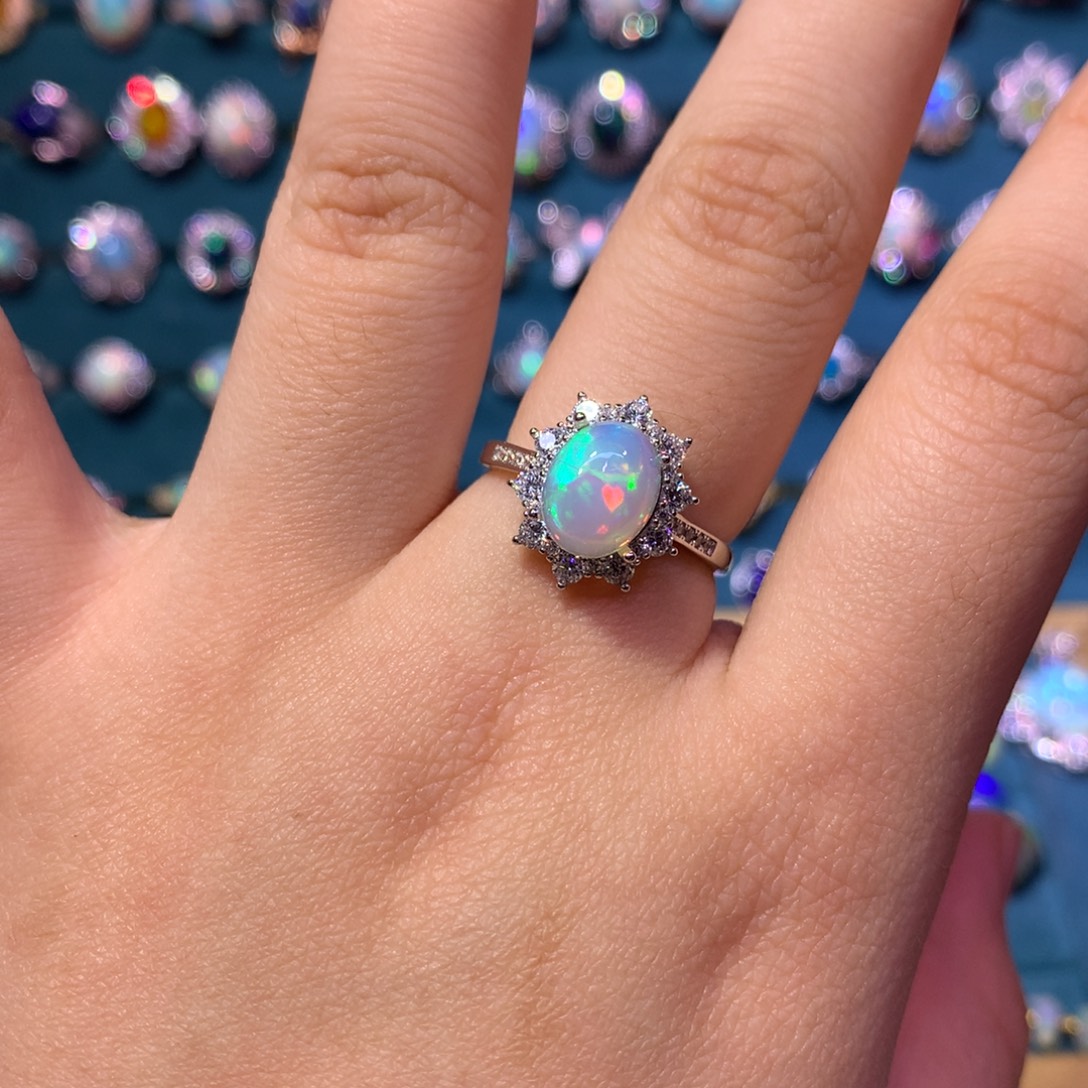 欧泊银S925镶嵌戒指