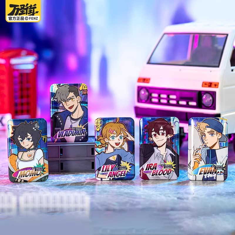 万圣街【拆盒】【城市漫步系列】徽章盲盒动漫镭射吧唧胸针谷子潮玩