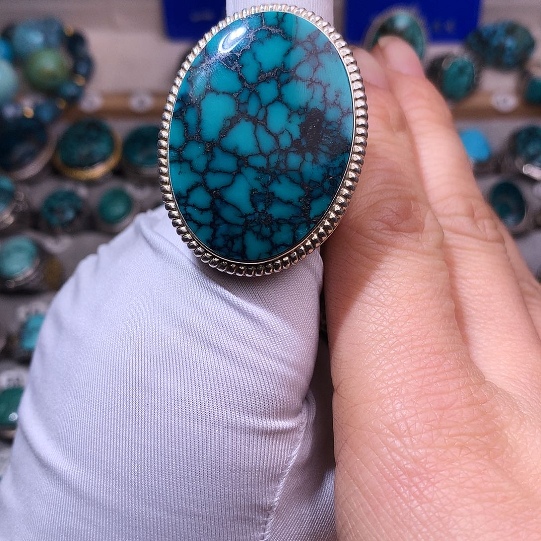 绿松石挂件银S925镶嵌