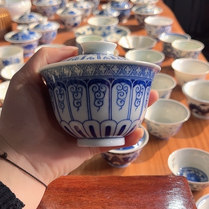 镹曰茶闲柴窑手工手绘青花