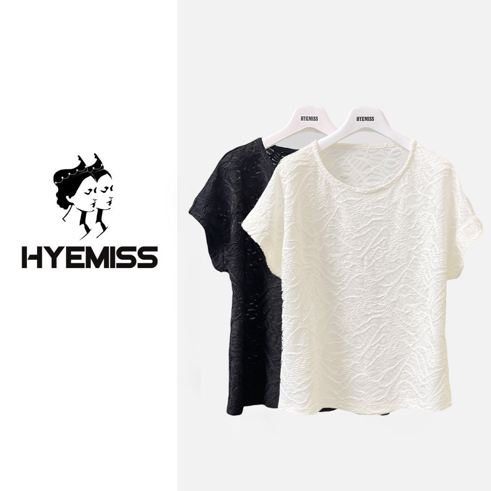 SW240203夏季新款时尚休闲百搭精重工镂空两色短袖