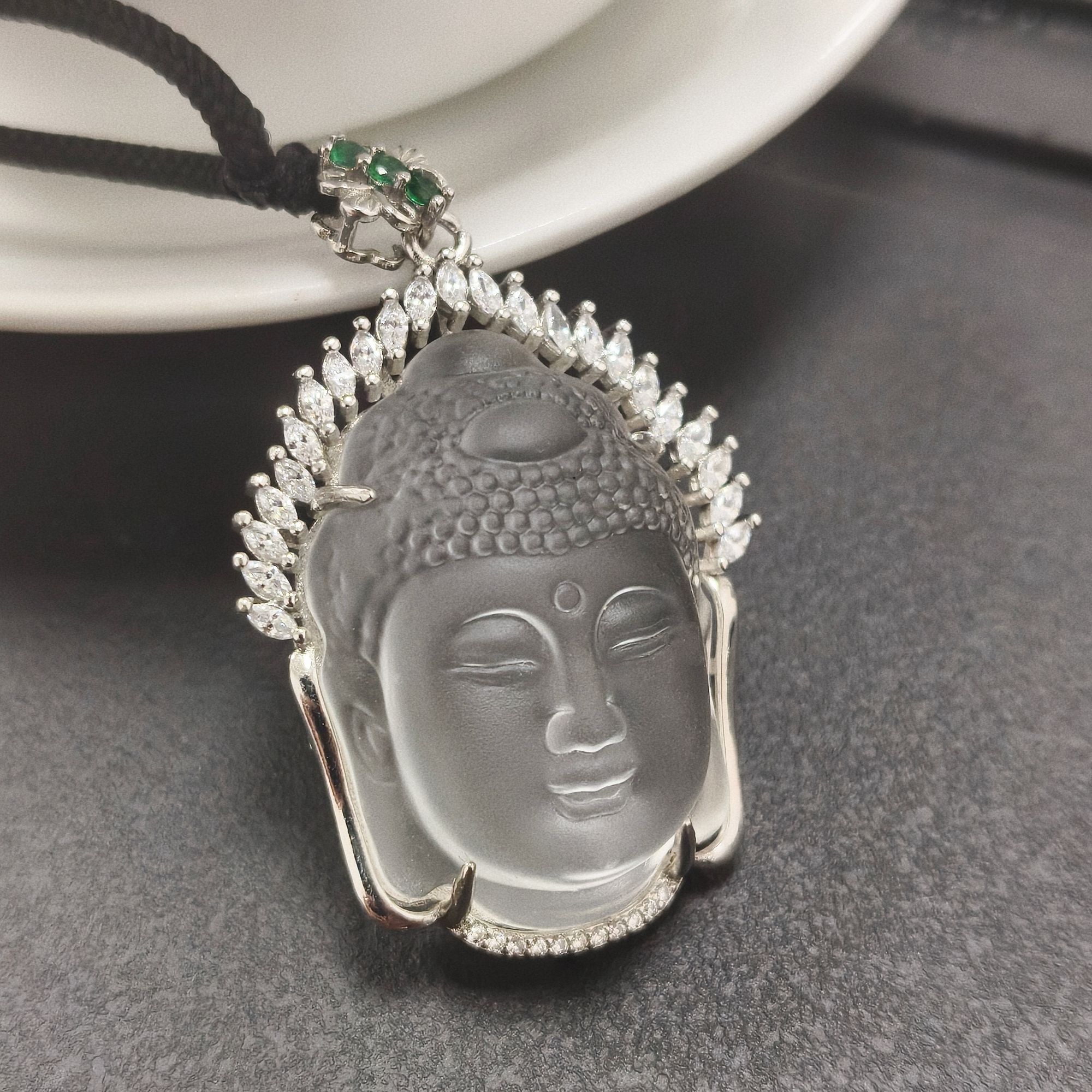 足银银制品 中国风释迦摩尼佛像观音头大日如来本命佛头吊坠【