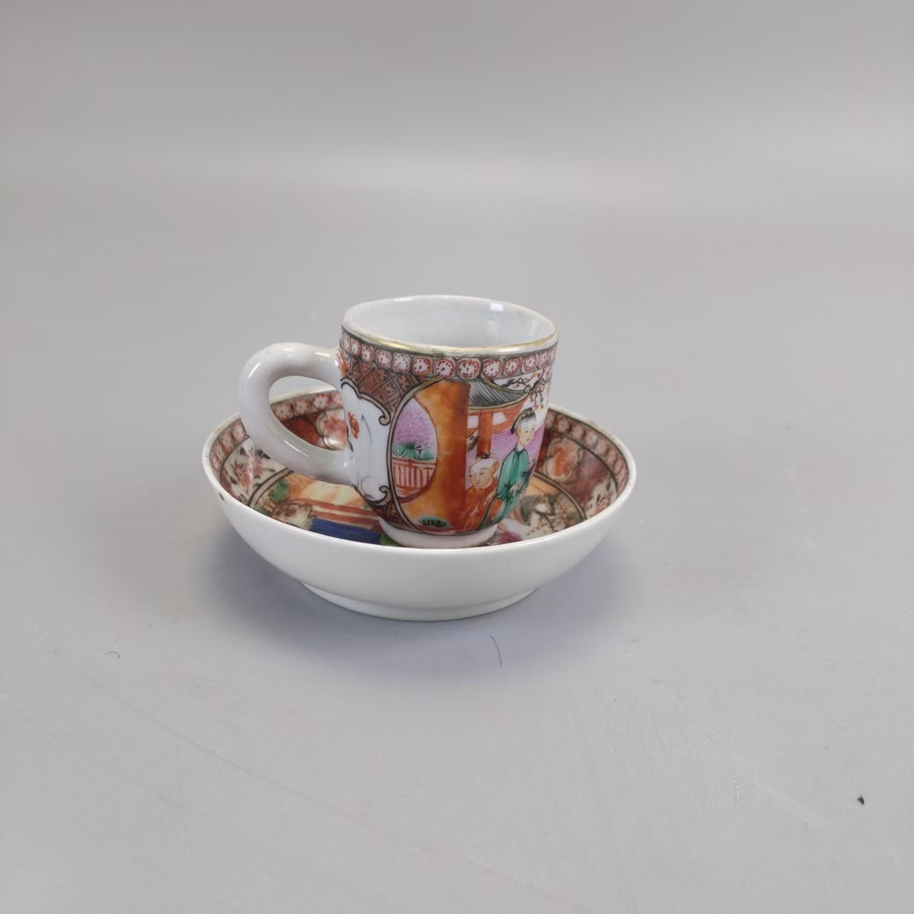 15 130 清晚期 广彩杯碟套-612