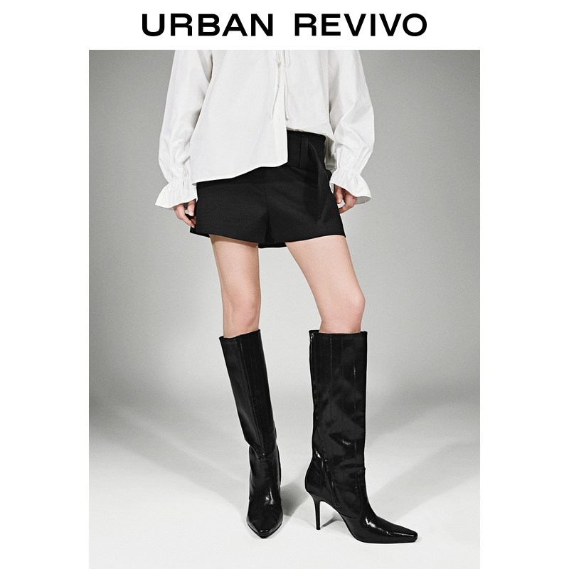UR2026春季新款女装魅力简约肌理感宽腰带短裤UWG660012