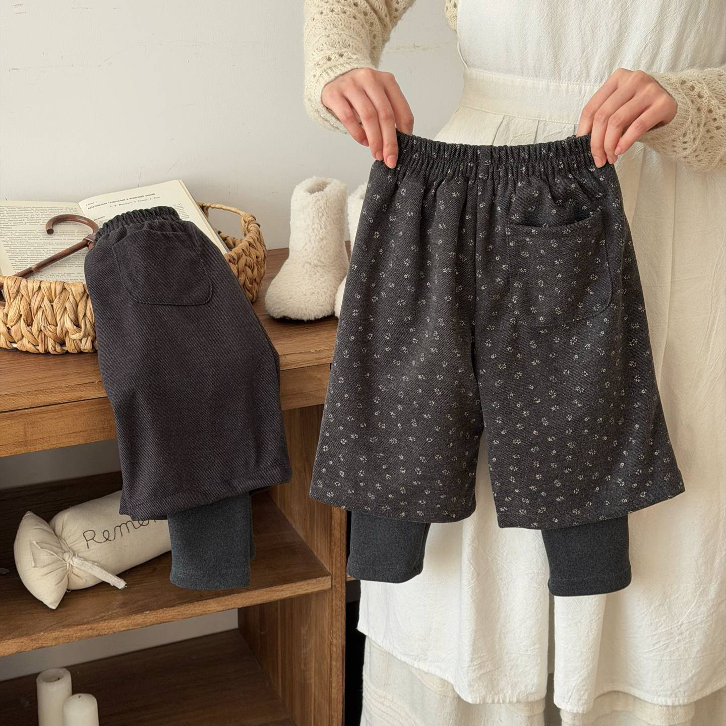 25秋冬年款 韩系黑灰加绒裤子（现货