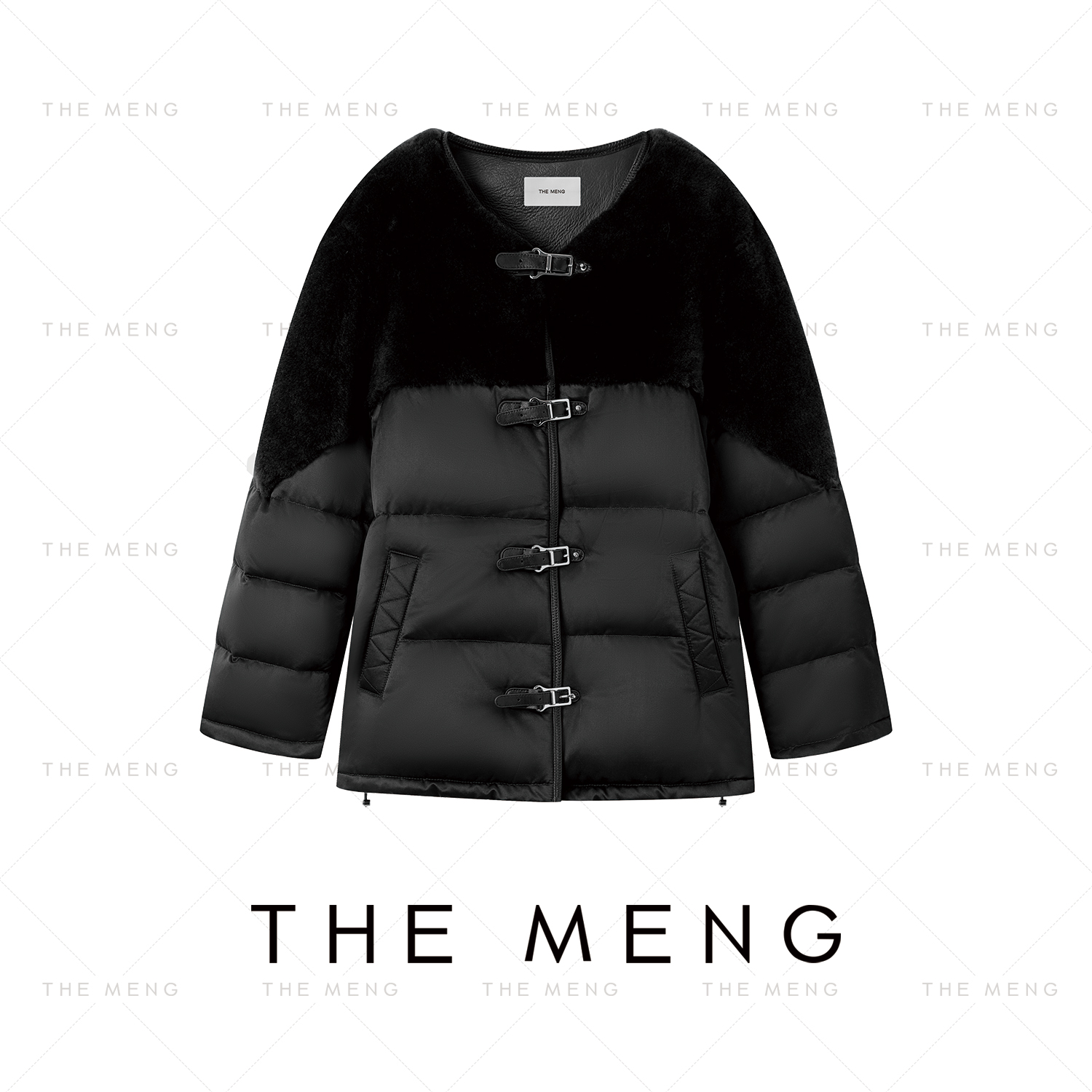 THE MENG【神话】皮毛一体白鹅绒桑蚕丝锁温御寒羽绒服#M244M0042