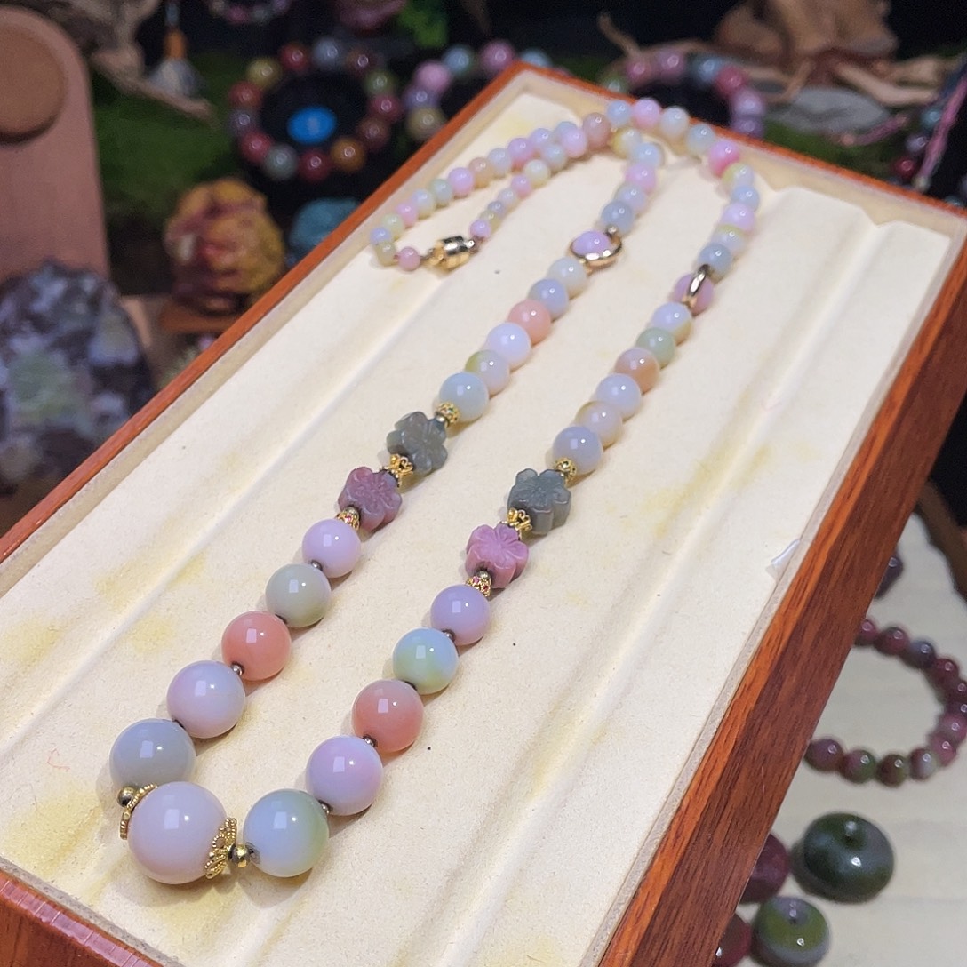玛瑙/玉髓合金珠宝半成品盐源玛瑙十二福利大漏塔链