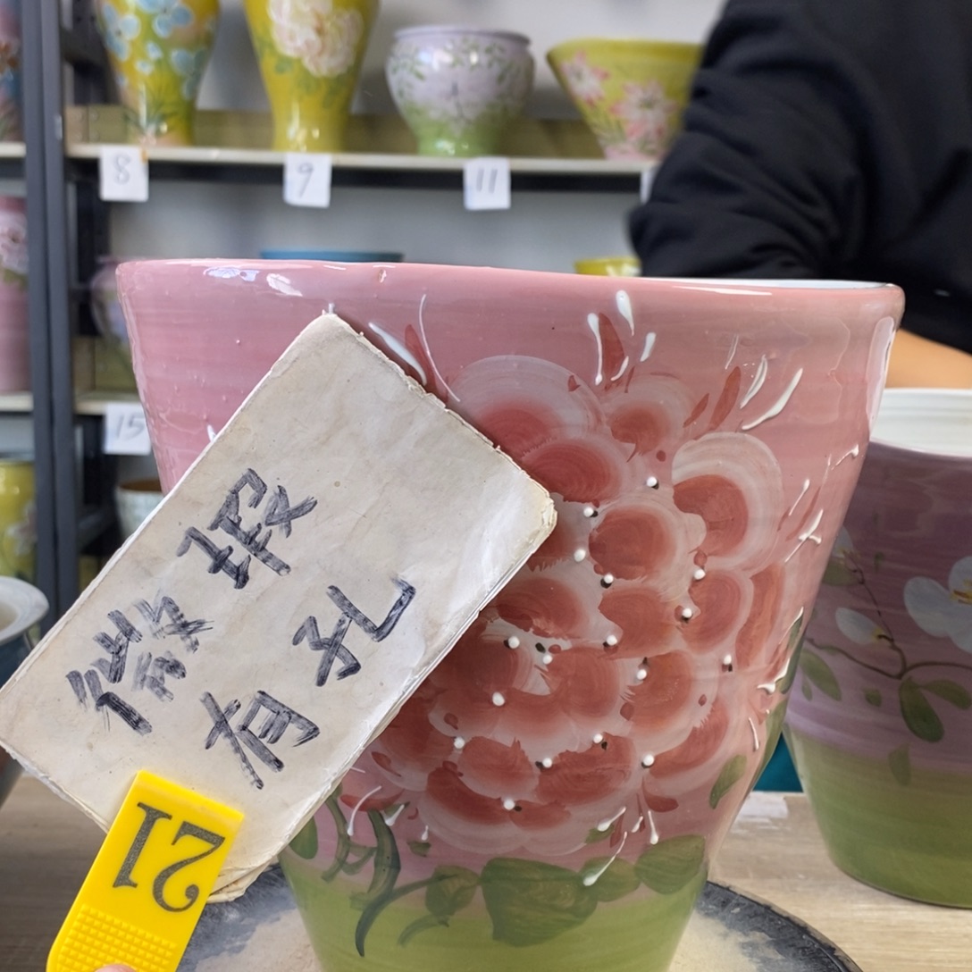 景德镇手工手绘陶瓷花盆