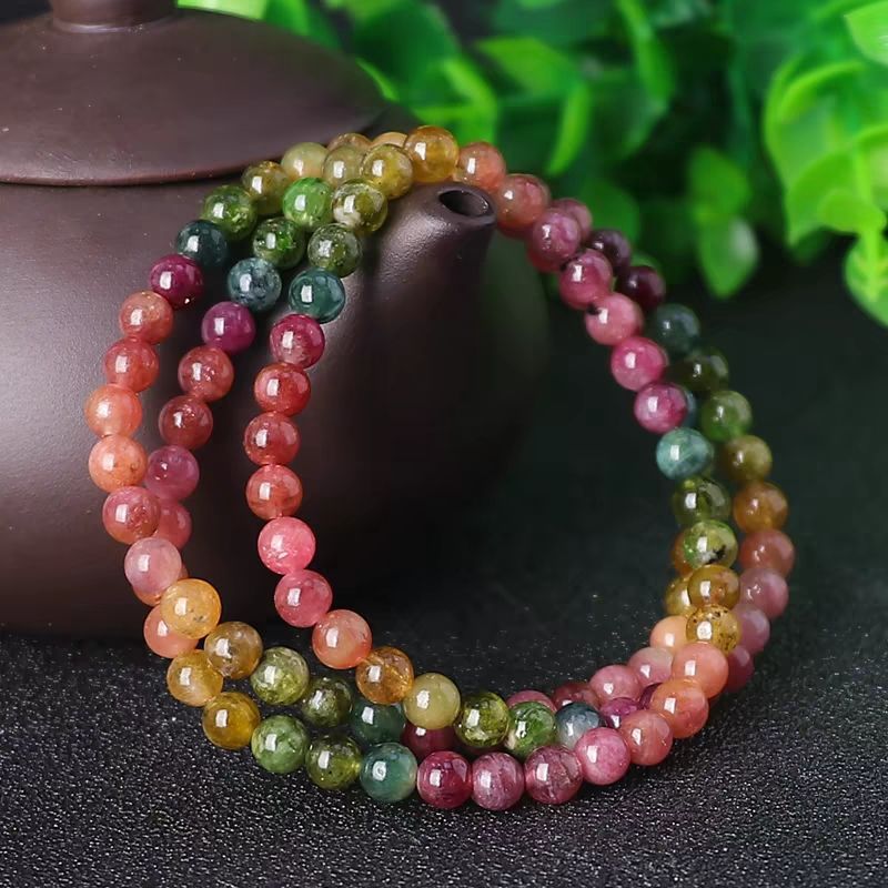 非金属玻璃手链 彩虹三圈手链