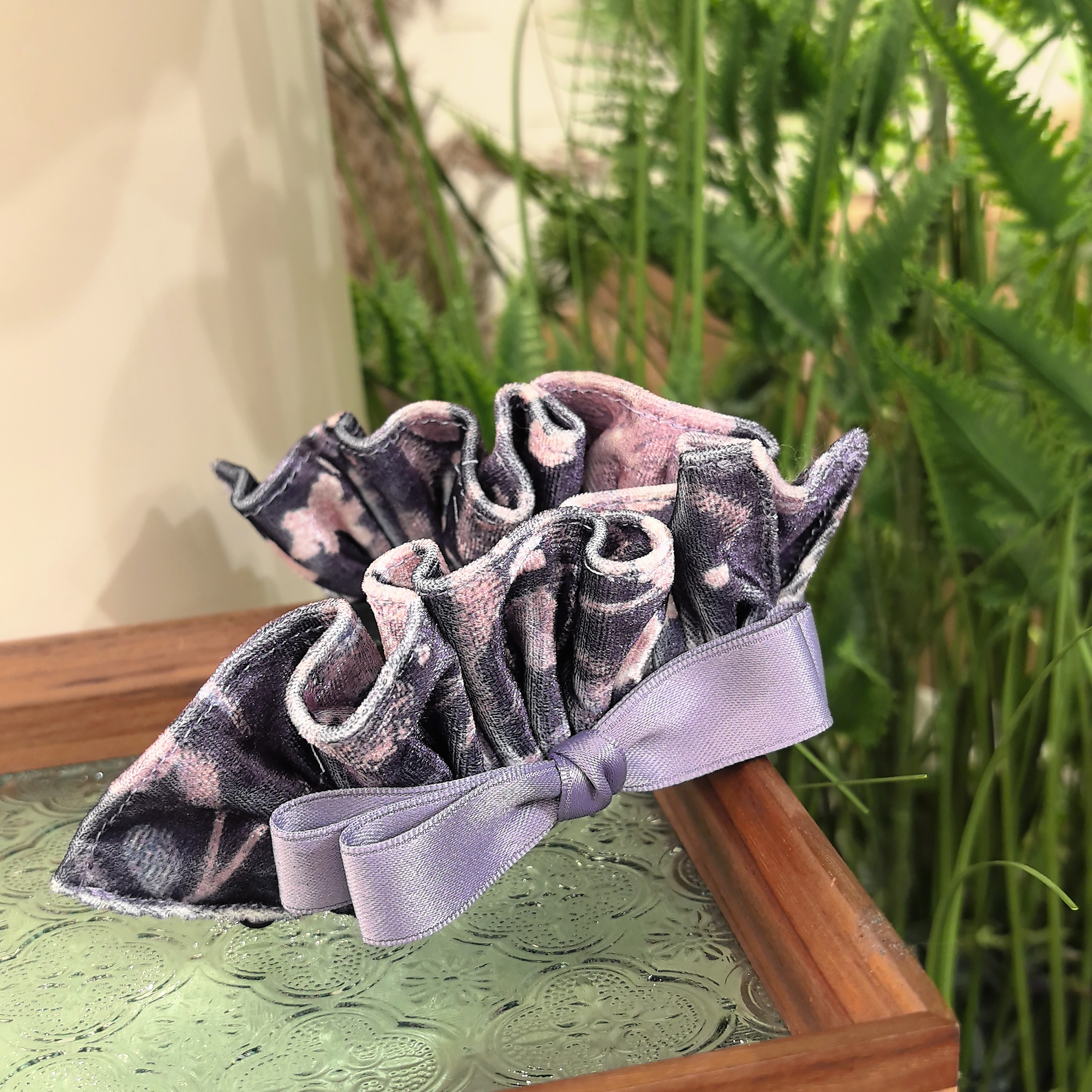 韩系新款精致紫色印花裙摆时尚百搭香蕉夹5384