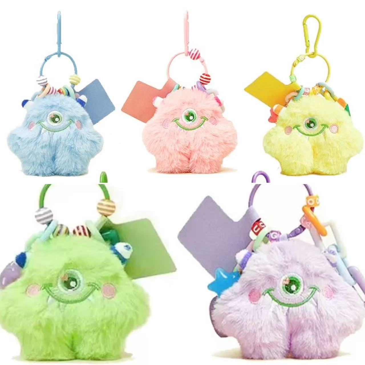 小怪兽毛绒钥匙链包挂