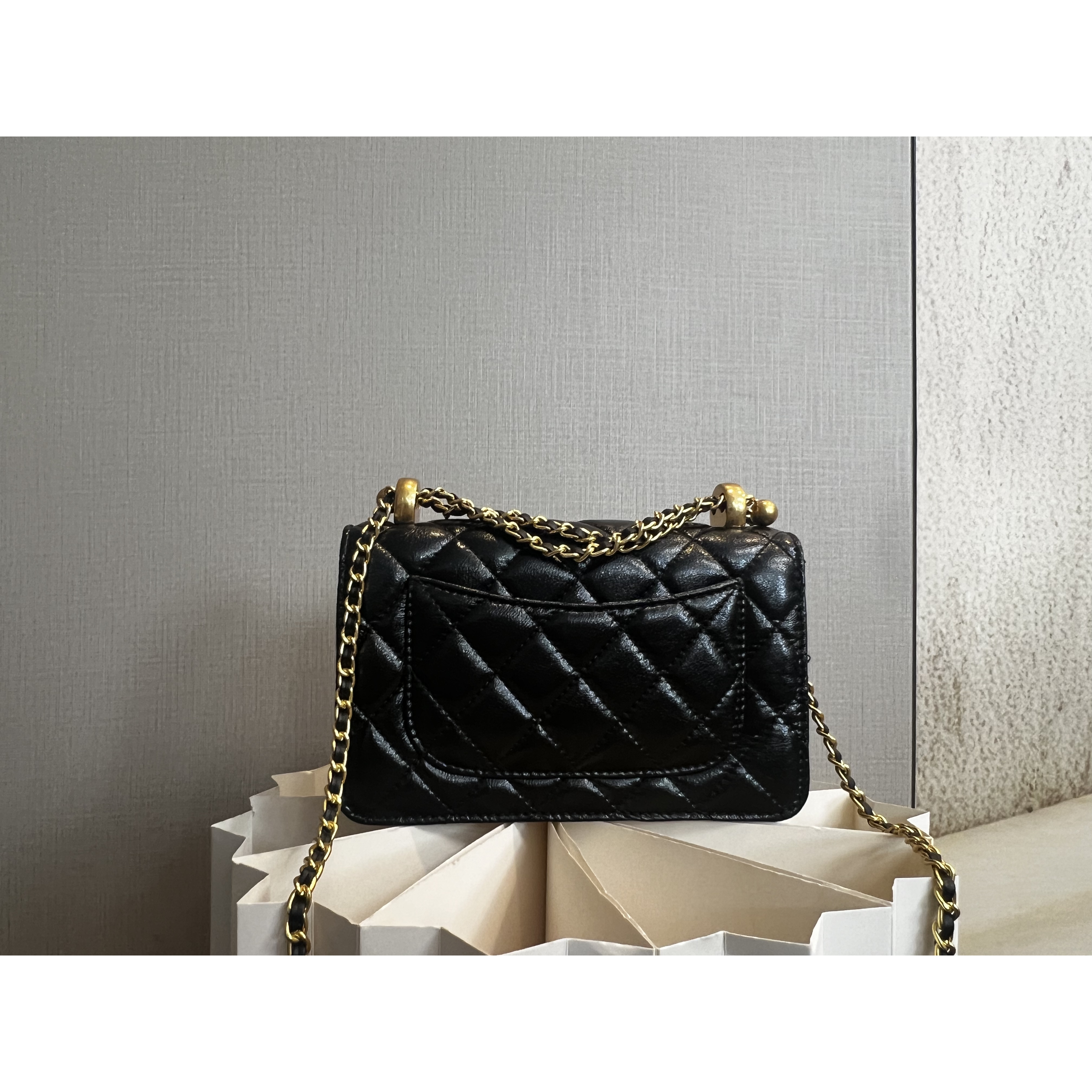 TOLEX2025新款手工时尚女包双珠黑色