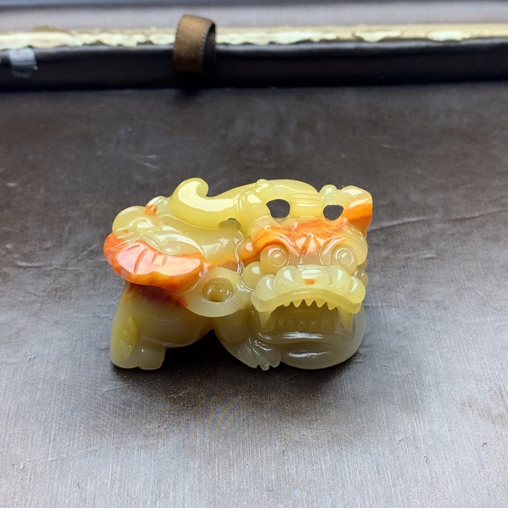 放***己石英质玉（黄龙玉）未镶嵌吊坠(不含链)