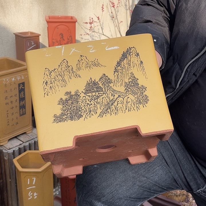 紫砂花盆紫砂等传统