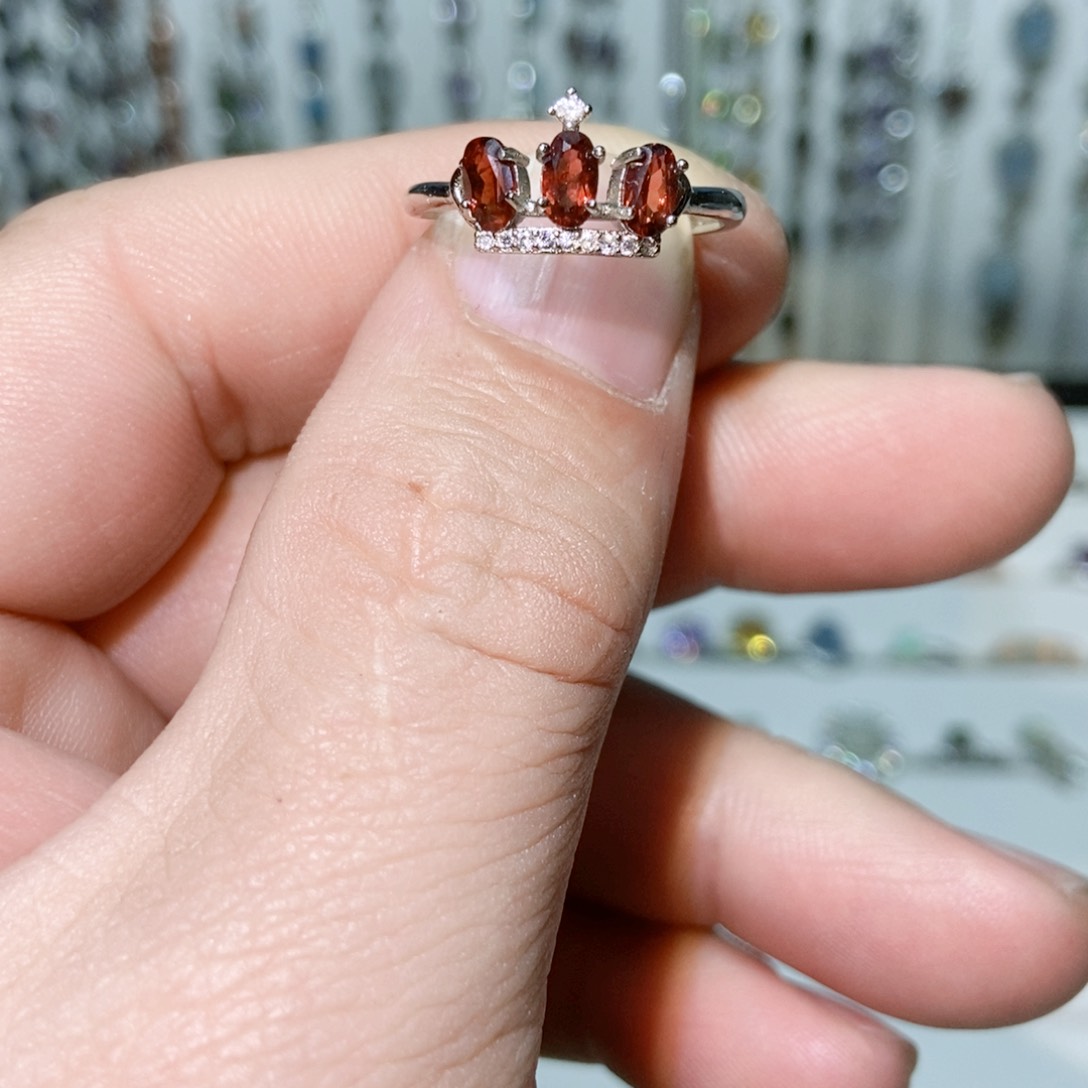 绿水晶戒指银S925镶嵌