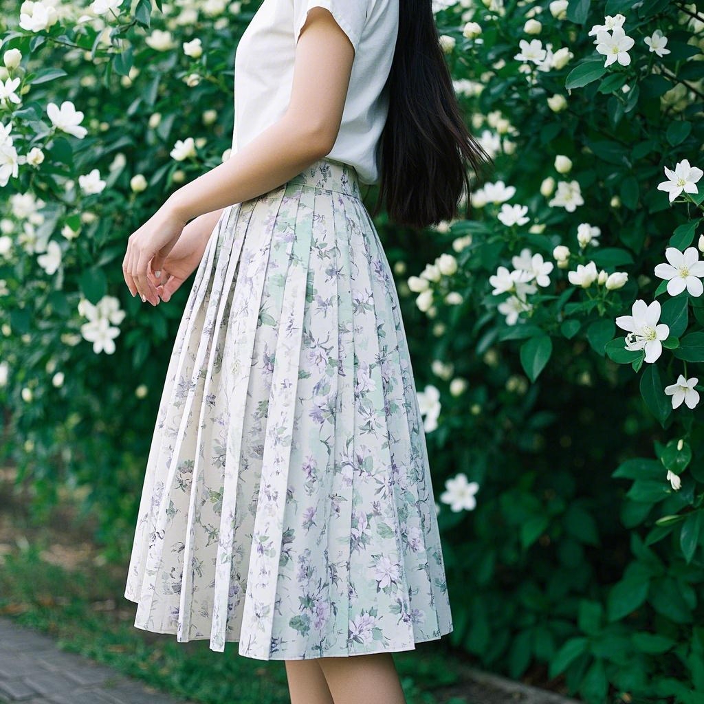 19号链接  夏季新款女装时尚百搭碎花透气法式半身裙女款爆款